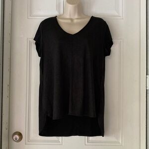 MOSSIMO Hi Low Short Sleeve Black T shirt Womens Size Large